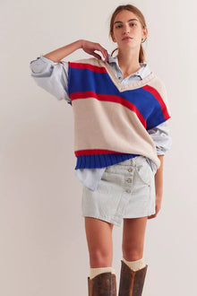  WE THE FREE WYNNE DENIM SKIRT in railroad stripe