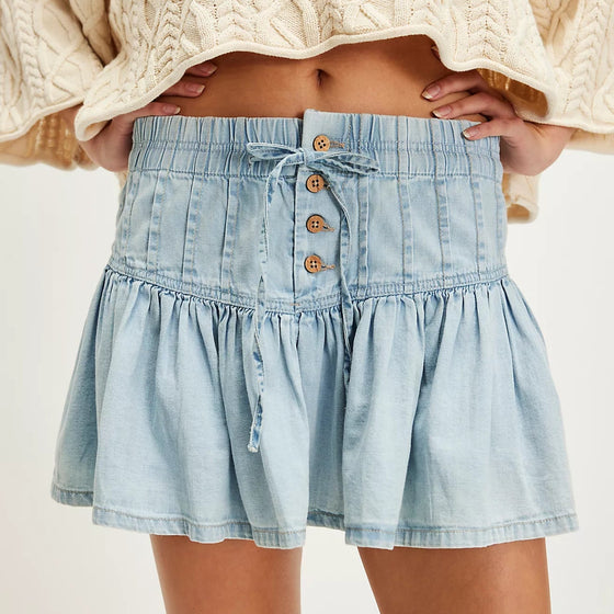 ROSELLE DENIM MINI SKIRT in going steady wash