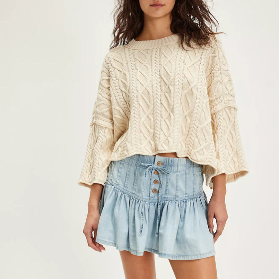 ROSELLE DENIM MINI SKIRT in going steady wash