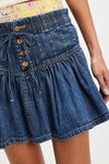 ROSELLE DENIM MINI SKIRT in high tide wash