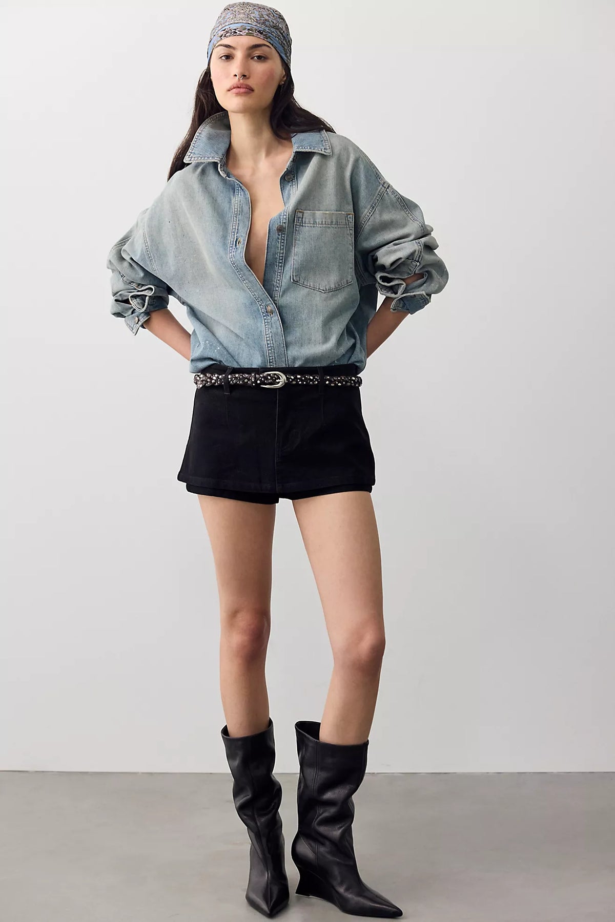 Gallivanting Vegan Suede Peekaboo Skort