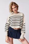 EASY STREET STRIPE CROP PULLOVER SWEATER