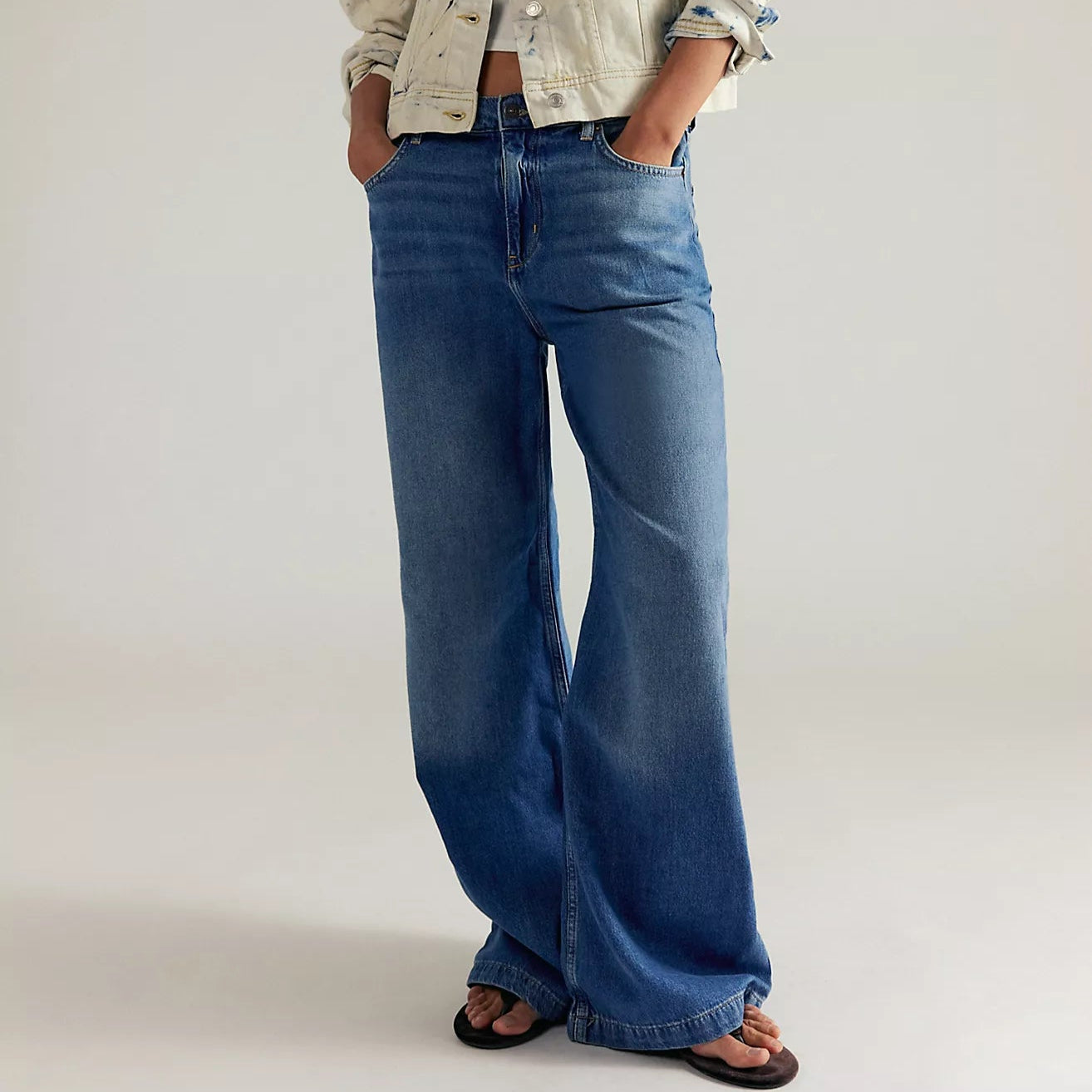 WE THE FREE STRIDE STRAIGHT 'N WIDE JEANS in walk away