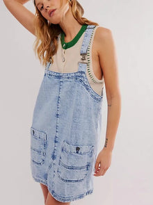  WE THE FREE OVERALL SMOCK MINI DRESS