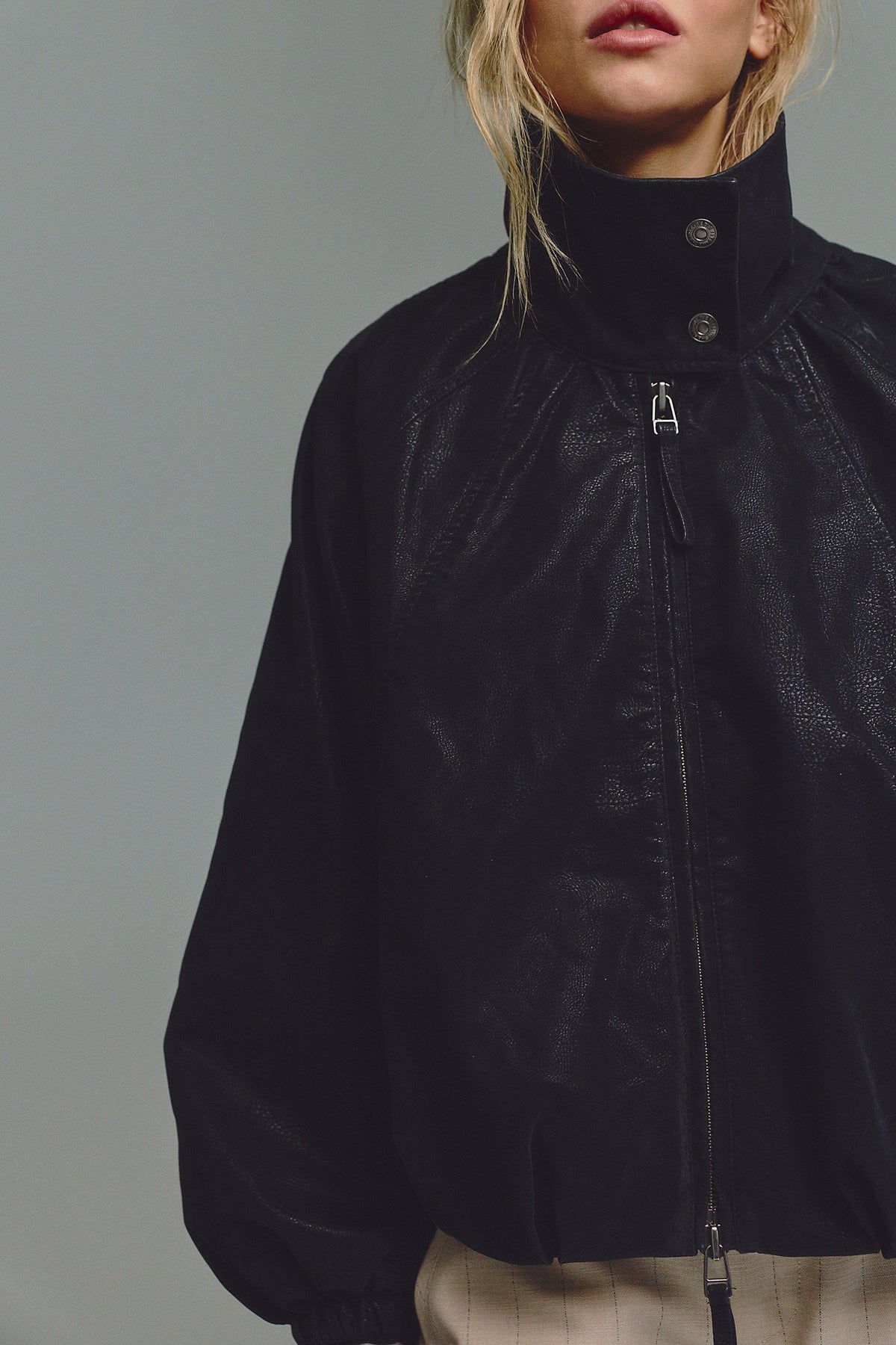Chelsea Vegan Suede Funnel Neck Jacket