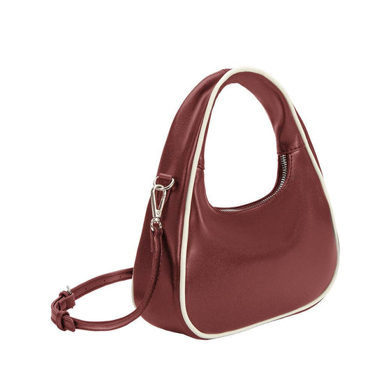 MELIE BIANCO - SARITA BURGUNDY RECYCLED VEGAN TOP HANDLE BAG