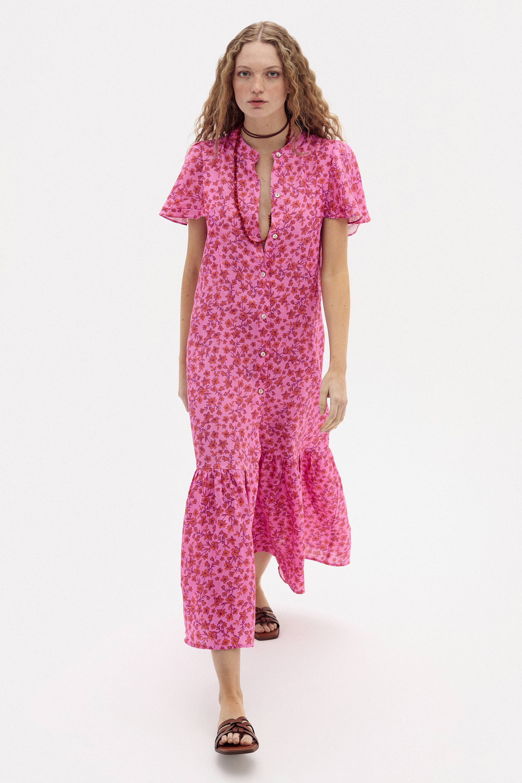 PINK WILLOW LINEN DRESS