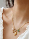 BONBON 18K GOLD NON-TARNISH PEARL AND SHELL CHARM NECKLACE