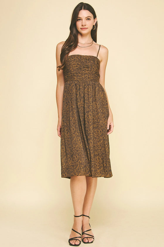 LEOPARD PRINT MIDI DRESS