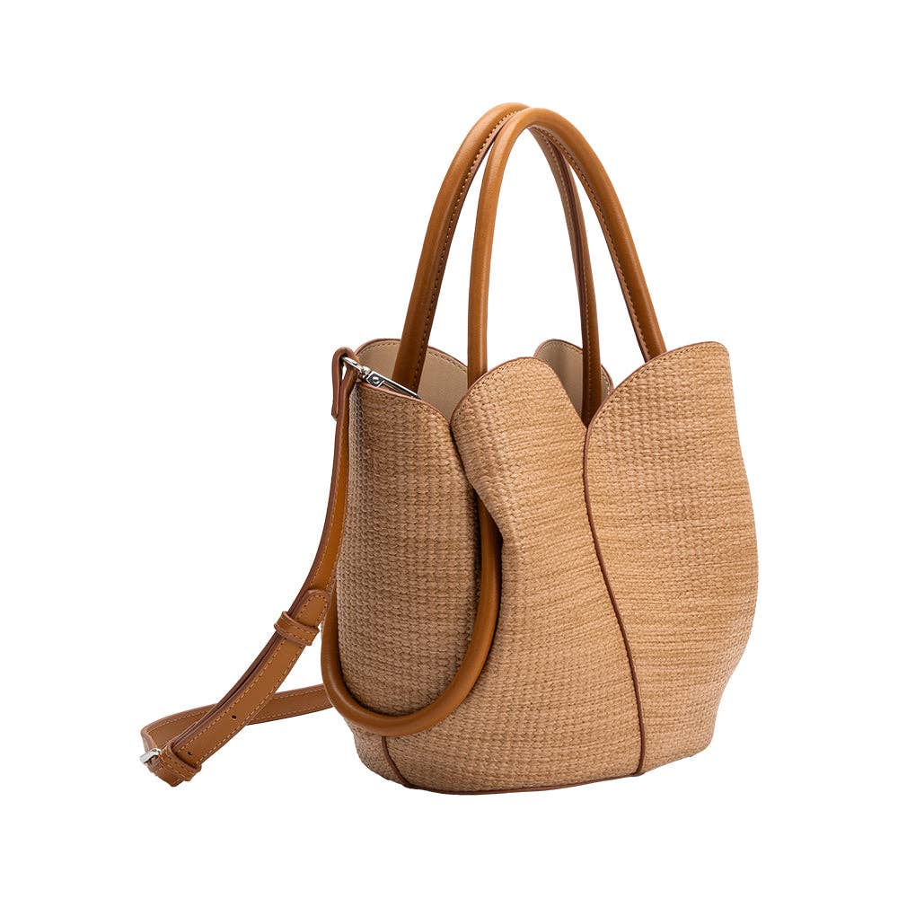Melie Bianco - Tulip Tan Raffia Recycled Vegan Bag