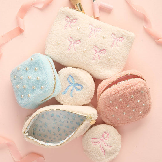 TEDDY POUCH-Bows Blue