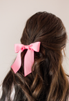 Grace & Grandeur - VDAY 24: Grace & Grandeur Delora Matte Satin Bow Barrette: Black