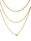 PAULETTE 18K GOLD NON-TARNISH TRILAYER CZ CHAIN NECKLACE