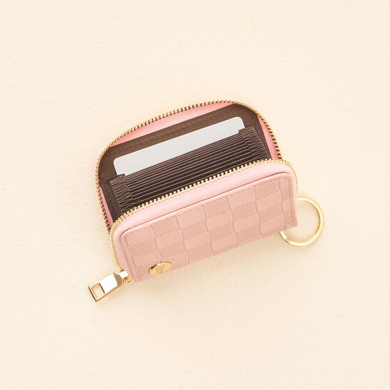 ZIP AROUND WALLET- Blush Check