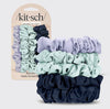 RUCHED SATIN SCRUNCHIES 5PC SET - Garden Bouquet