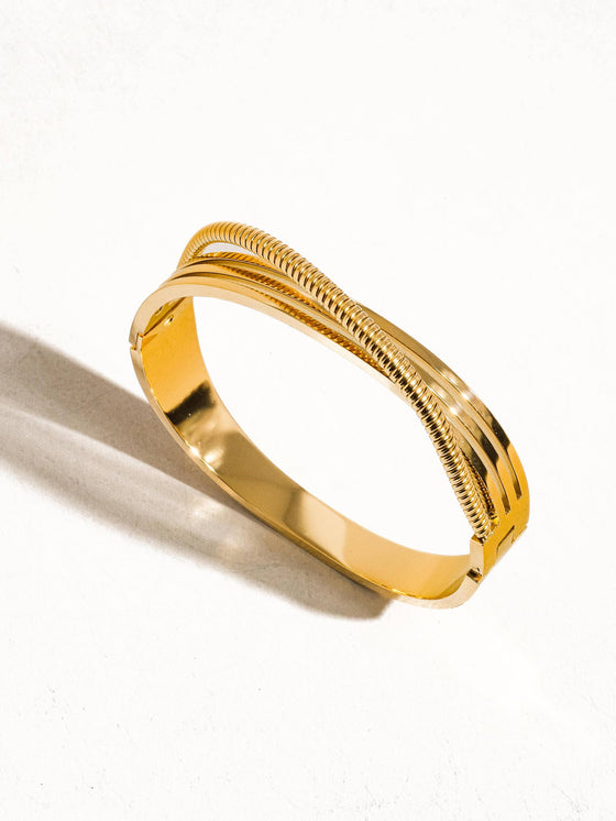 YUNA 18K GOLD NON-TARNISH CHAIN BANGLE BRACELET