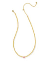 ABBIE BEADED GOLD NECKLACE in azalea illusion