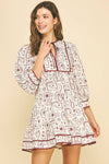 COWBOY PRINT TIERED MINI DRESS