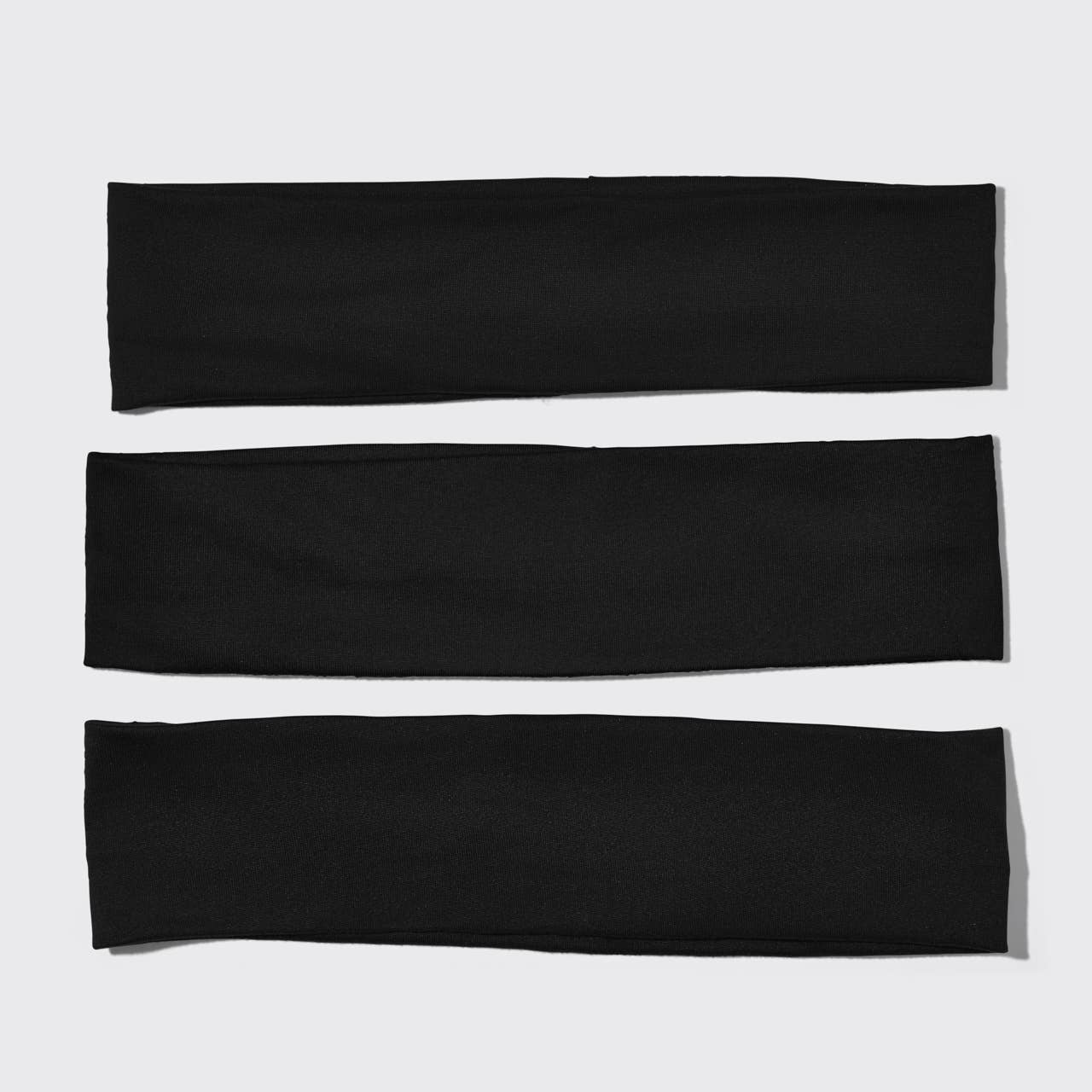 RECYCLED ACTIVE HEADBANDS 3PC SET- Black