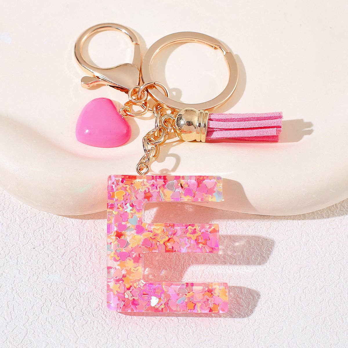PINK RESIN INITIAL CHARM