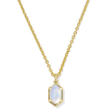  HALLIE SHORT PENDANT GOLD NECKLACE in opalite illusion