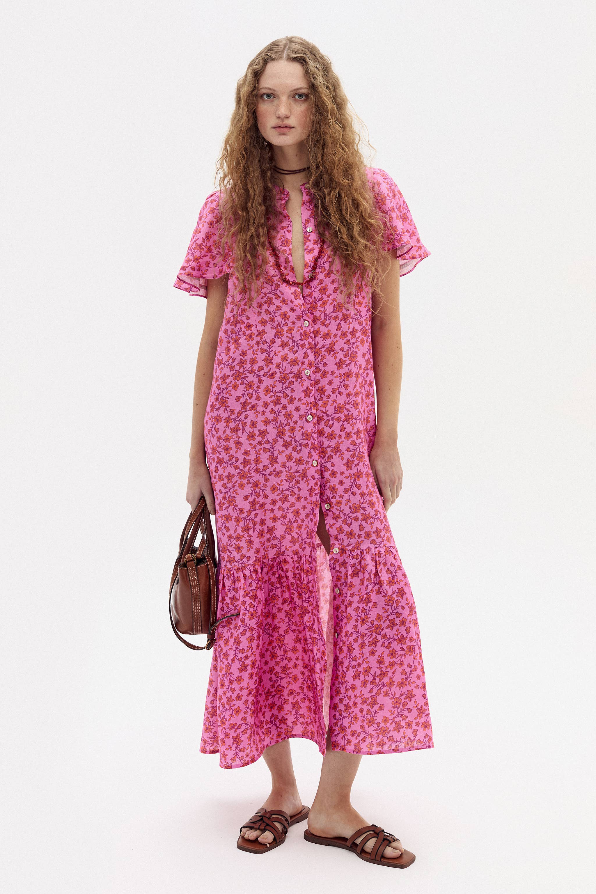 PINK WILLOW LINEN DRESS