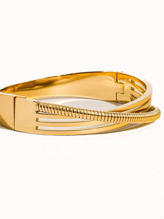 YUNA 18K GOLD NON-TARNISH CHAIN BANGLE BRACELET