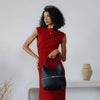 MELIE BIANCO - KARIANNA SLATE RECYCLED VEGAN CROSSBODY BAG- steel blue