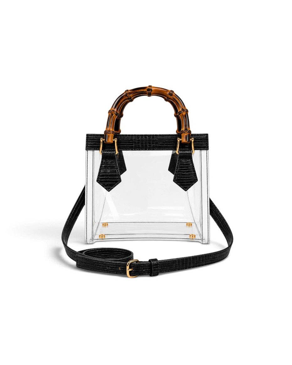 Jules Bamboo Handle Clear Stadium Bag