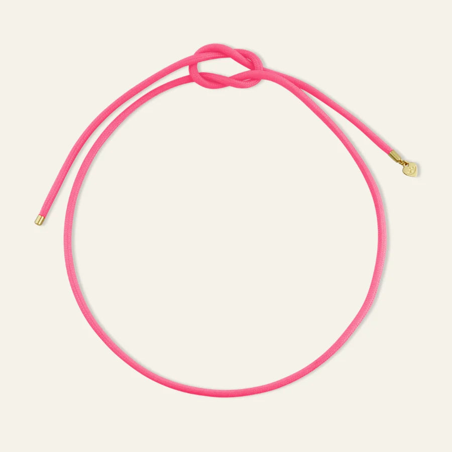 HART Hot Pink Sherbet Cord w/ heart of gold charm