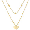 ARI HEART MULTI STRAND NECKLACE in gold