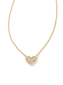  ARI PAVE CYSTAL HEART NECKLACE
