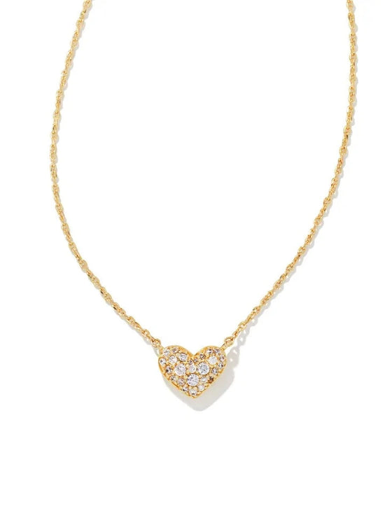 ARI PAVE CYSTAL HEART NECKLACE