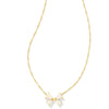 BLAIR GOLD BOW SHORT PENDANT NECKLACE in iridescent drusy