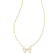  BLAIR GOLD BOW SHORT PENDANT NECKLACE in iridescent drusy