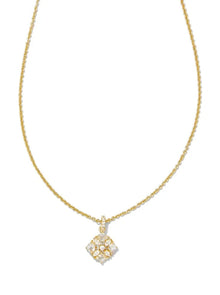  DIRA CRYSTAL PENDANT NECKLACE in gold white crystal