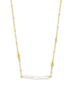 EILEEN GOLD PENDANT NECKLACE in white pearl