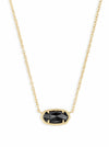 ELISA GOLD PENDANT NECKLACE in black