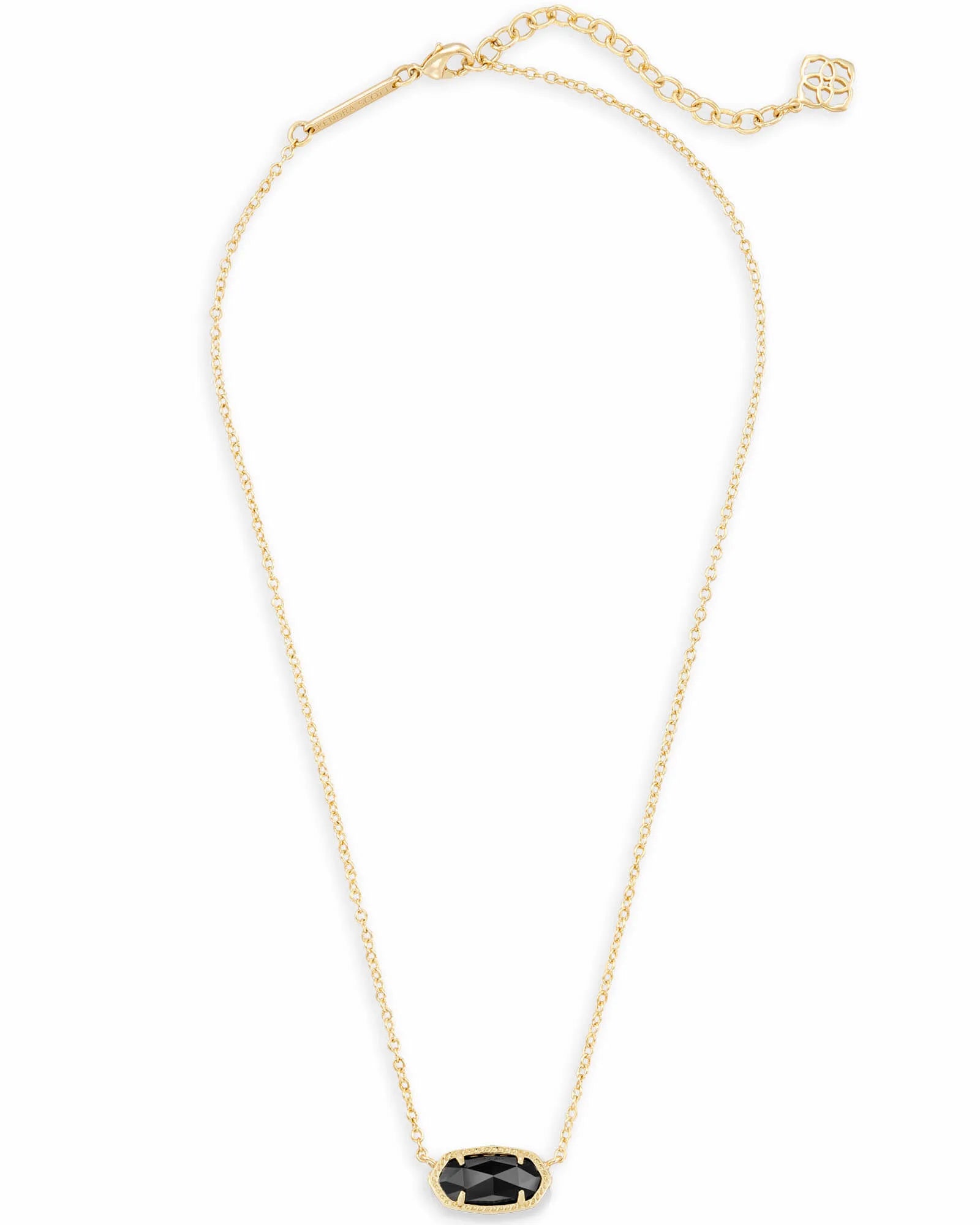 ELISA GOLD PENDANT NECKLACE in black