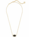 ELISA GOLD PENDANT NECKLACE in black