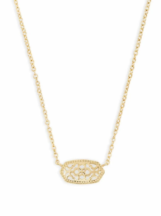 ELISA GOLD PENDANT NECKLACE in filigree metal