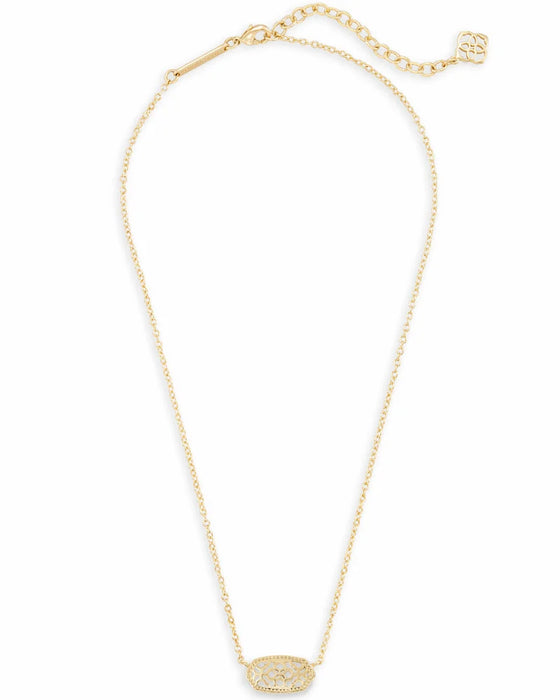 ELISA GOLD PENDANT NECKLACE in filigree metal