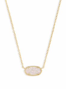  ELISA GOLD PENDANT NECKLACE in iridescent drusy