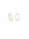 ELLIE GOLD STUD EARRINGS in ivory mother of pearl