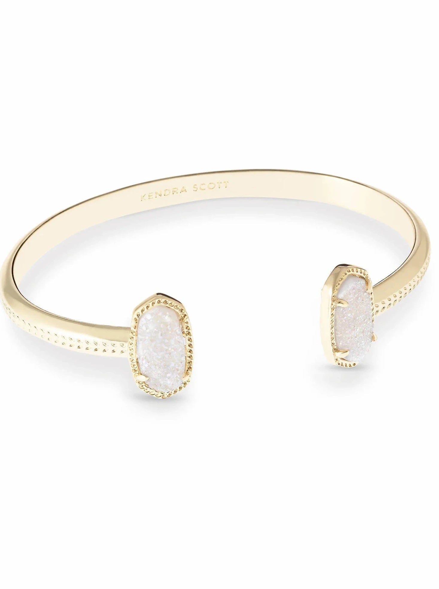 ELTON GOLD CUFF BRACELET in iridescent drusy