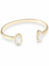 ELTON GOLD CUFF BRACELET in ivory mother of pearl