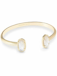  ELTON GOLD CUFF BRACELET in ivory mother of pearl
