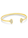 GRAYSON GOLD CRYSTAL CUFF BRACELET in white crystal