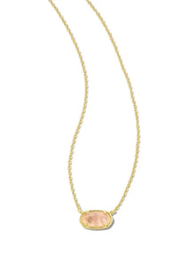  GRAYSON PENDANT GOLD NECKLACE in rose quartz