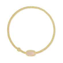  GRAYSON STRETCH GOLD BRACELET in rose quartz